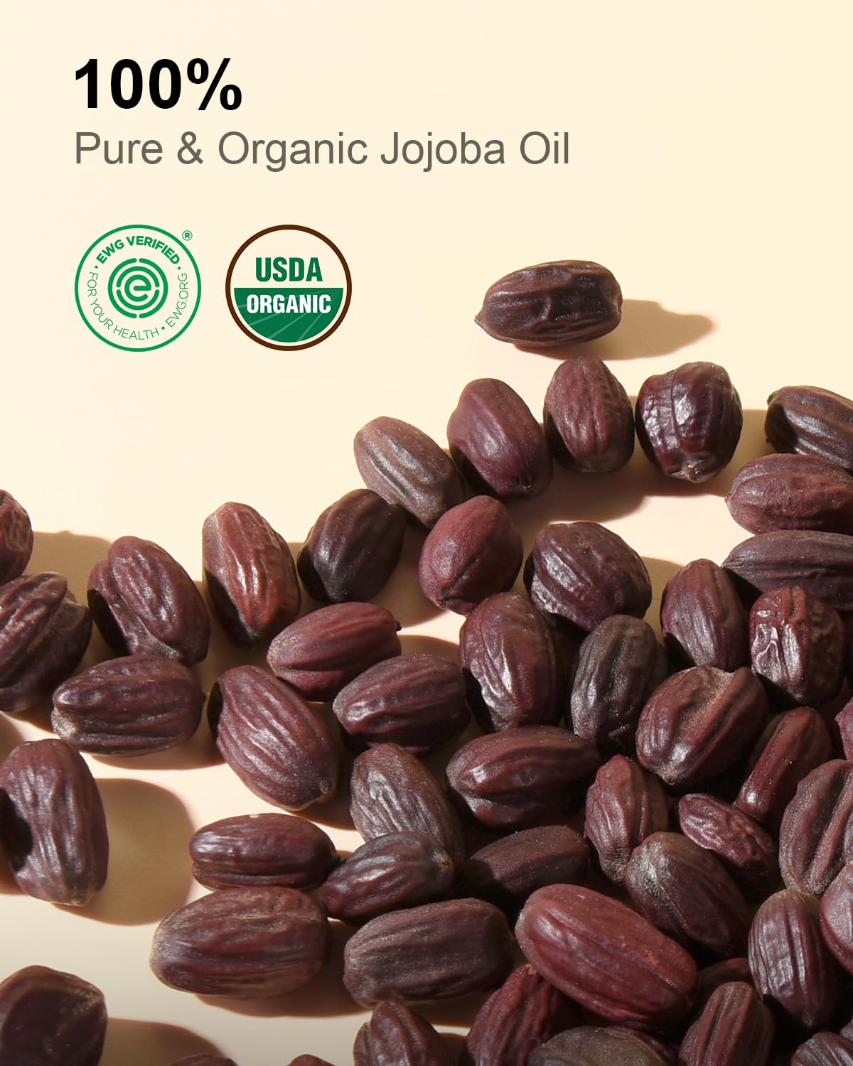 Yoken Organic Jojoba Oil - 100% Pure & Natural Cold Pressed Serum | 8 fl oz Glass Bottle for Hair, Skin & Face