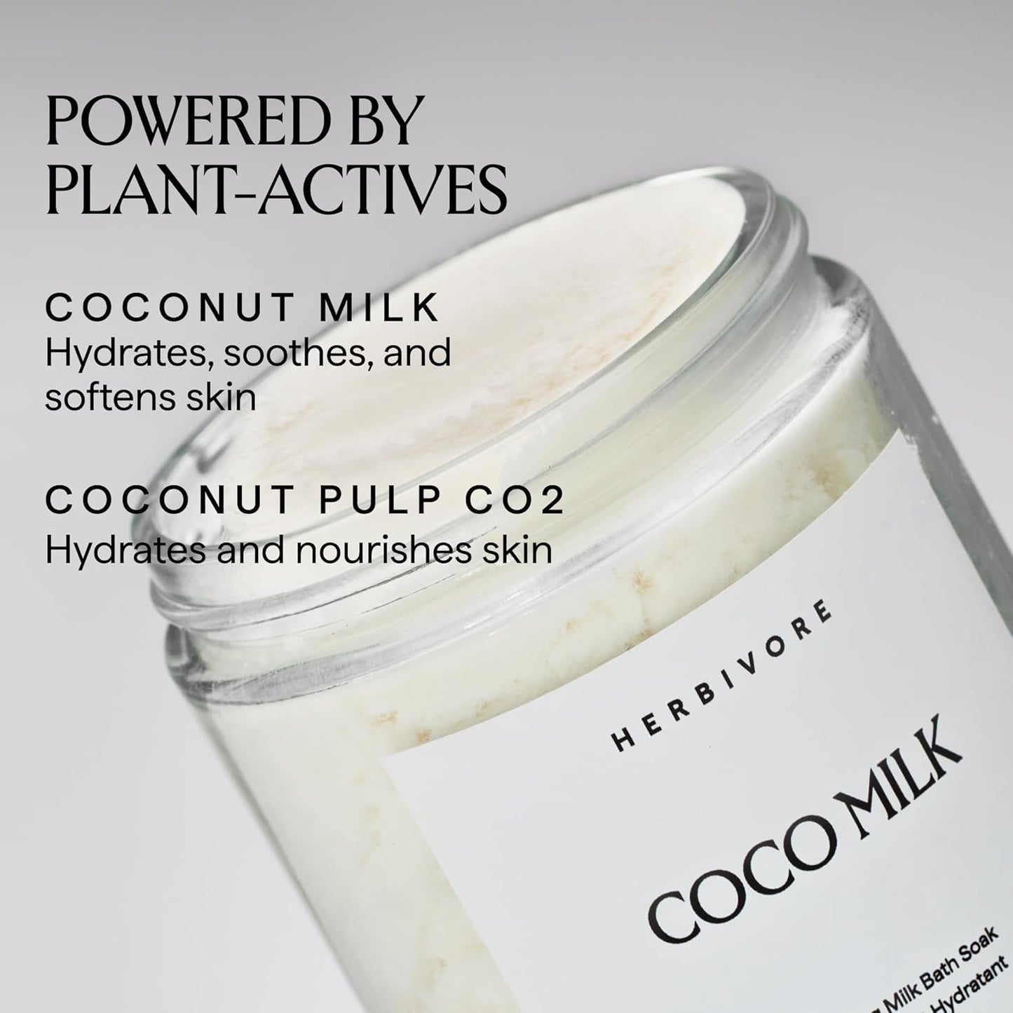 HERBIVORE Coconut Milk Bath Soak - Deeply Hydrating & Skin Softening | Vegan, Soothing Coconut Scent