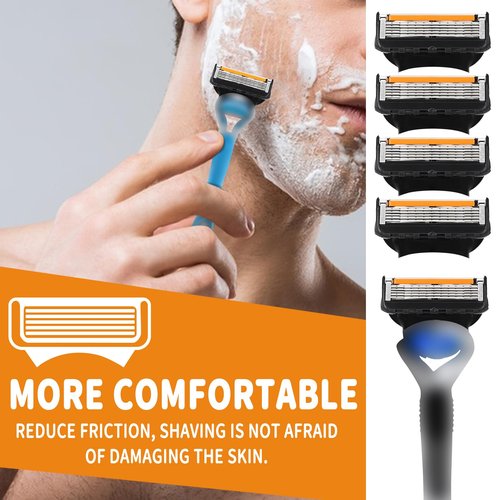24 Replacement Razor Blades for Men – Compatible with Gillette ProGlide &Razor Systems, 5-Blade Refills, Wet Shave, Value Pack, Smooth & Precise