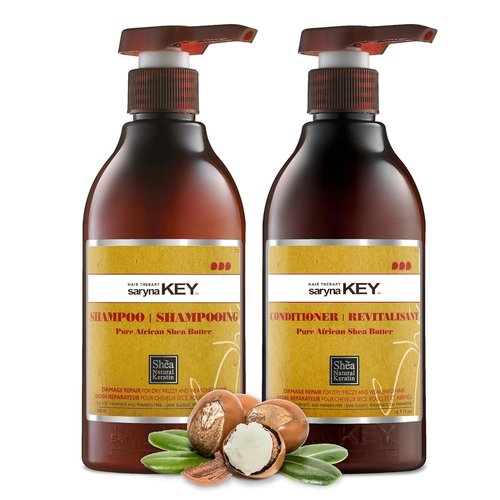 Saryna Key Damage Repair Shampoo & Conditioner Set - Hydrating, Sulfate-Free Formula for Dry, Damaged Hair | 2 Pack, 500 ml