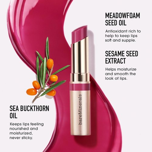 bareMinerals Dewy Lip Gloss-Balm | Hydrating Tinted Lip Gloss + Balm Hybrid, 24HR Moisture, Non-Sticky Finish