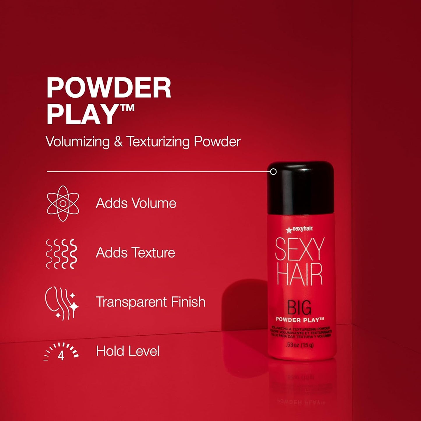 SexyHair Big Powder Play Volumizing Powder - Colorless Texturizer for Instant Lift | 0.53 Oz