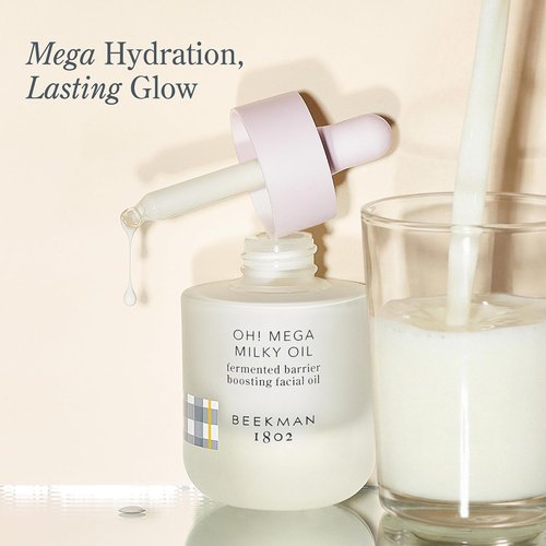 Beekman 1802 Oh! Mega Milky Facial Oil Serum - Hydrating Vitamin C & Niacinamide Formula | Lightweight & Non-Greasy, 1 Fl Oz