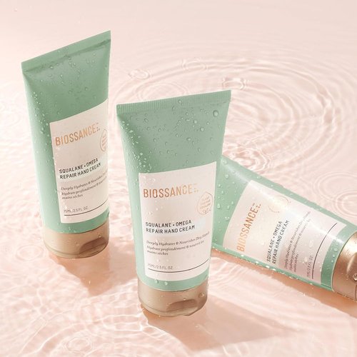 Biossance Squalane + Omega Repair Hand Cream - Deep Moisture & Protection for Dry Hands | 2.5 oz