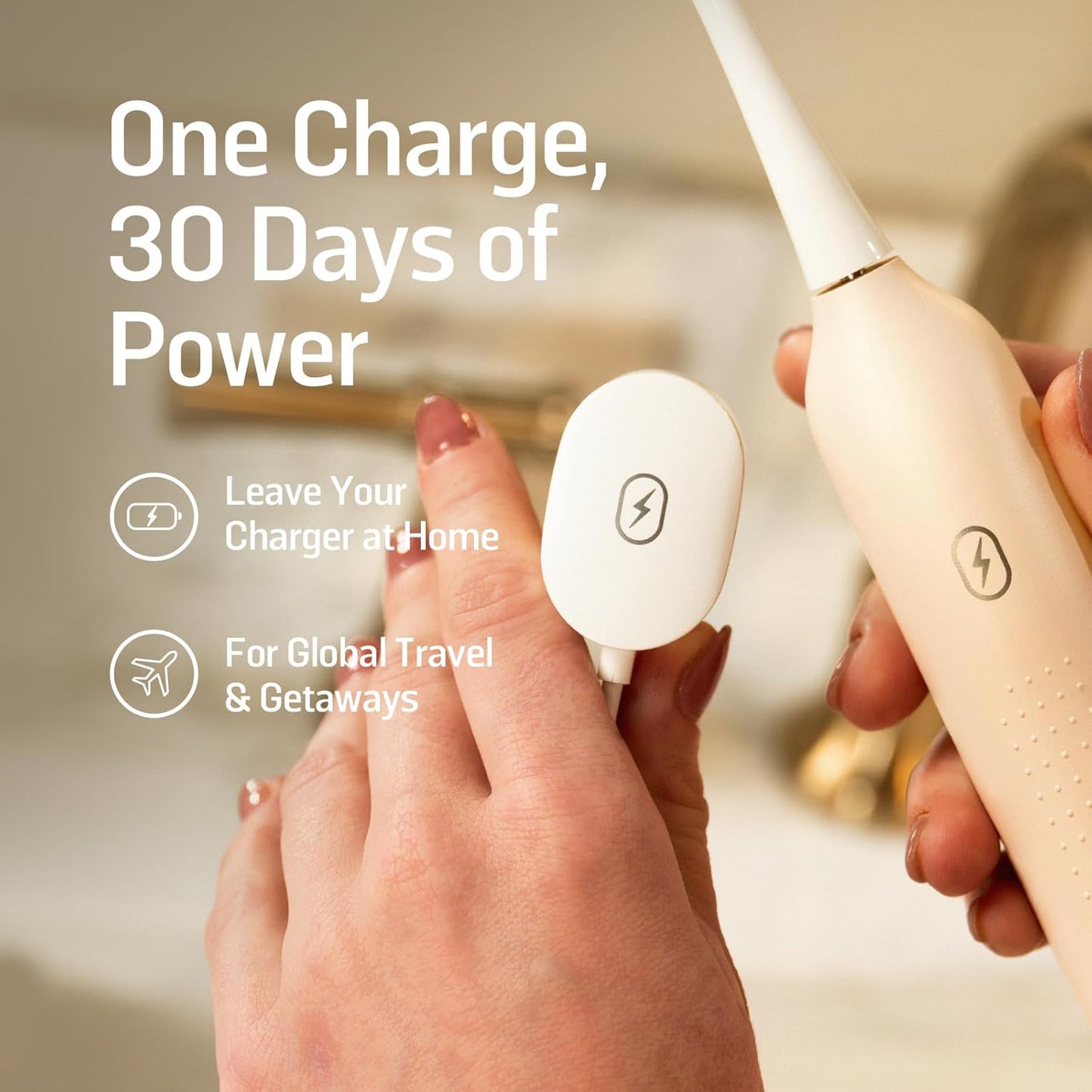 Soocas NEOS II Ultra Electric Toothbrush - 3-in-1 Flossing & Water Flosser Combo, Champagne Gold