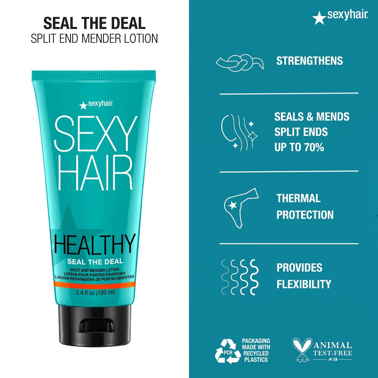 SexyHair Healthy Seal Split End Mender Lotion - Nourishing Formula for All Hair Types