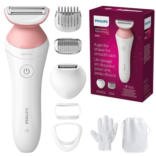 Philips Beauty Electric Shaver Series 6000 - Cordless with 7 Accessories | White BRL146/00