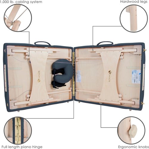 EarthLite Harmony DX Portable Massage Table - Complete Package with Face Cradle & Carrying Case | 30" x 73", Agate