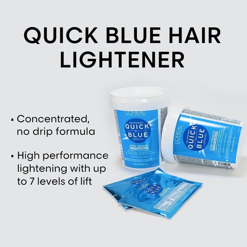 L'Oréal Technique Quick Blue Bleach - High Performance No Drip Hair Lightening Powder, 1 lb