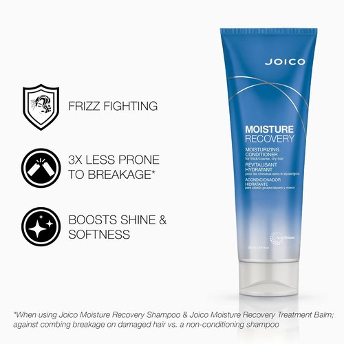 Joico Moisture Recovery Hair Care Set - Moisturizing Shampoo, Conditioner & Treatment Balm for Thick, Coarse Hair | Jojoba Oil & Shea Butter