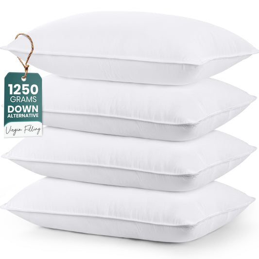 Utopia Bedding Bed Pillows for Sleeping (Grey), Standard Size, Set of 2, Hotel Pillow, Cooling Pillows for Side, Back or Stomach Sleepers