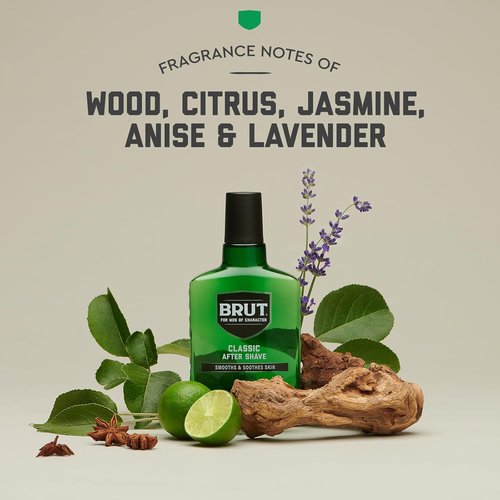 Brut Classic After Shave for Men - Quick Absorption & Refreshing Tone - Iconic Masculine Scent - 5 oz