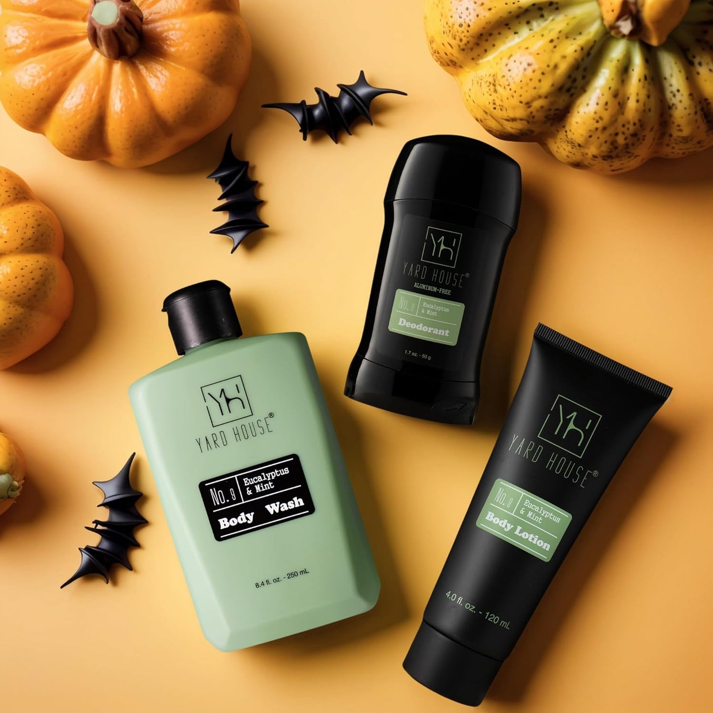 Yard House Men's Skincare Gift Set - Eucalyptus & Mint Body Wash, Lotion & Deodorant | Premium Grooming Kit for Travel