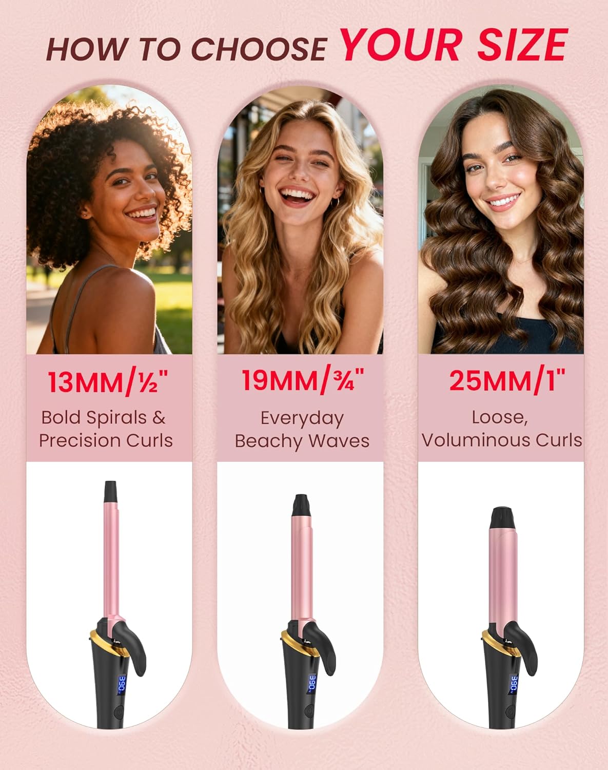 Ukliss Mini Curling Iron - Fast Heating 1-Inch Iron with Anti-Scald Tip & 5 Temp Settings | Perfect for Short Hair
