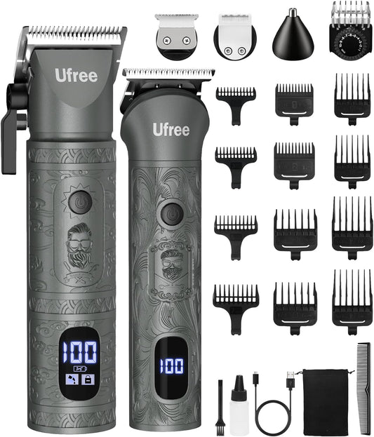 Ufree Beard Trimmer - Professional Cordless Hair Clipper & Grooming Kit for Men | Versatile Nose, Face, Ear, Body Use