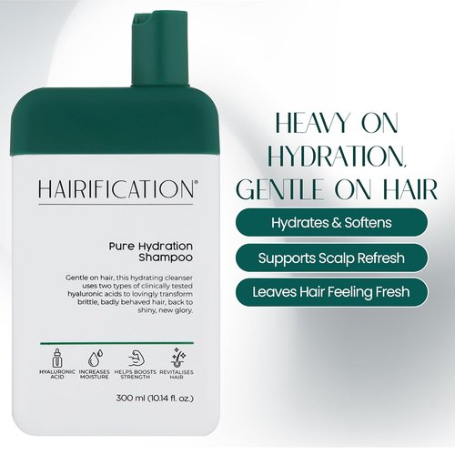Pure Hydration Shampoo - Nourishing Formula with Hyaluronic Acid & Niacinamide | 300ml for Dry or Fine Hair