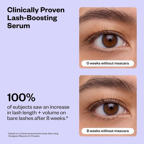 Kosas Mini Soulgazer Mascara - Lengthening & Lifting Peptide Formula | Smudge-Proof & Clump-Free, Vegan