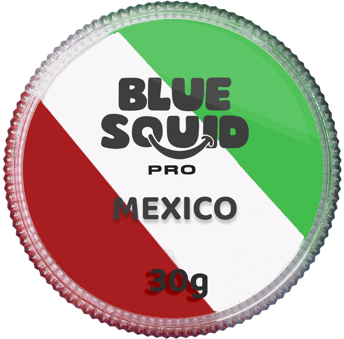 Blue Squid PRO Face Paint - Professional Water Based Single Cake Facepaint & Body Paints - SFX Makeup, Kids Adults Face Painting for Costume, Halloween, Cosplay - Split Green, White, Red 30g / 1oz