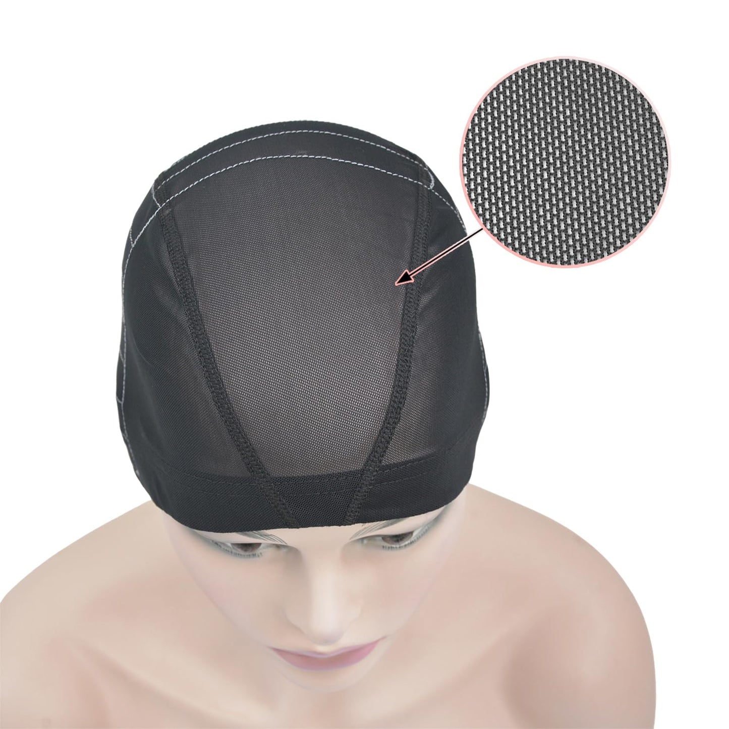 Mesh Dome Caps Wig Cap with Guideline Map for Wig Making Stretchable Wig Caps for Beginners Making Wigs (13x4 M)