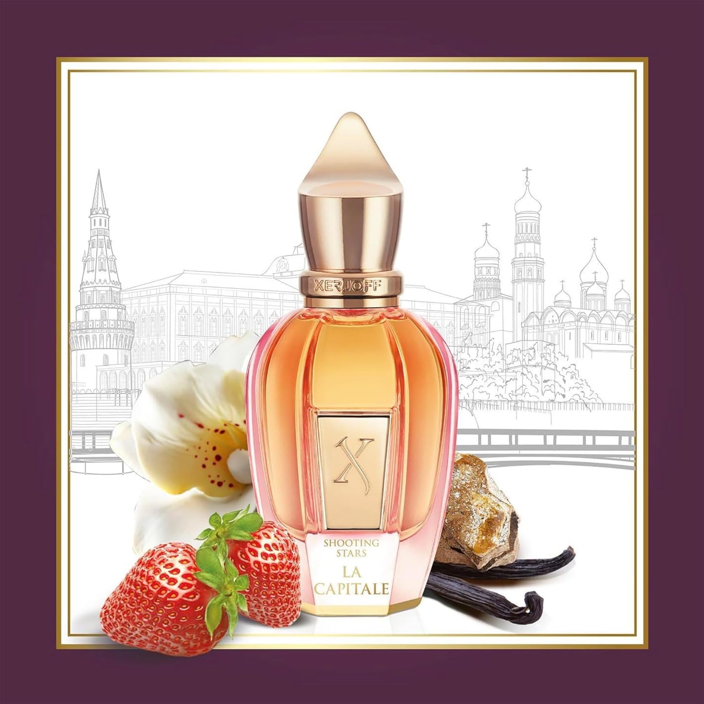 Xerjoff La Capitale Parfum - 50ml Gourmand Amber Unisex Perfume with Strawberry, Leather & Vanilla