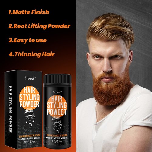 Brzeaf Hair Styling Powder - Medium to Strong Hold for Texture & Volume | Natural Look for All Hair Types