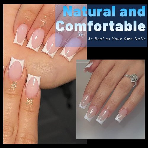 Lifextol 240pc Square Gel Nail Tips Short Fake Nails for Press on Nails Clear Acrylic Nails Tips, 12 Sizes Full Cover Nail tips Square Soft Gel Nail Tips False Nails Extension Artificial Fingernail