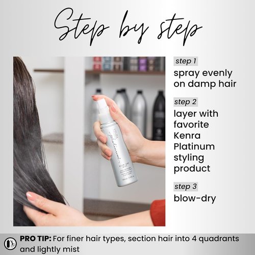 Kenra Platinum Blow-Dry Mist - Ultra-Lightweight Thermal Protectant for Fine to Medium Hair | Smooths, Detangles & Eliminates Frizz