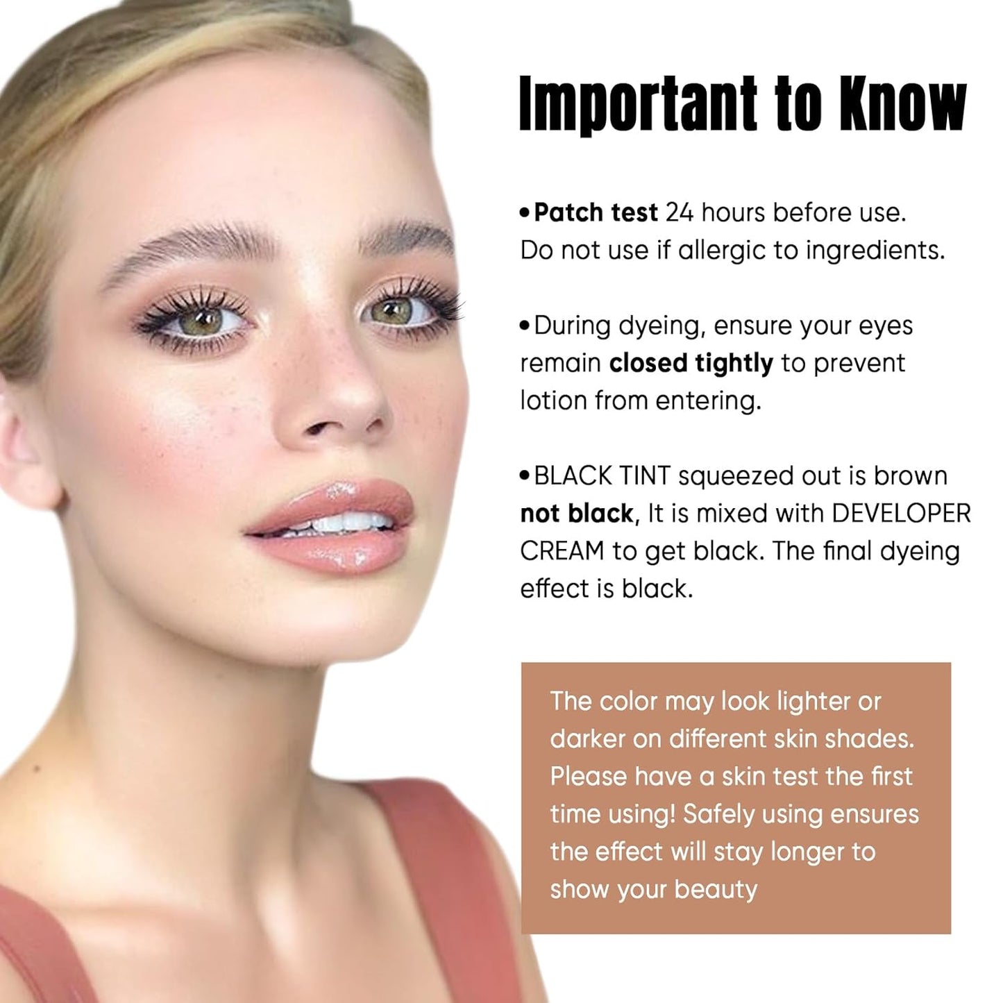 Skiennix Instant Black Eyelash Color Kit - Easy Application for Natural Results | 8ml Size