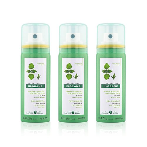 Klorane Dry Shampoo - Nettle Formula for Oily Hair & Scalp, Paraben & Sulfate-Free, 3.2 oz