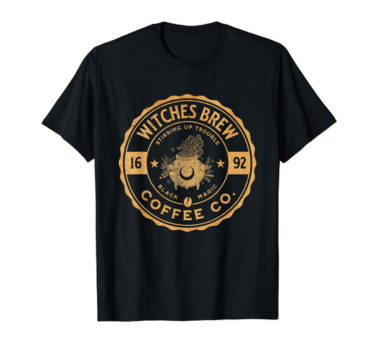 Vintage 1692 WITCHES BREW Funny COFFEE Company Magic Co T-Shirt