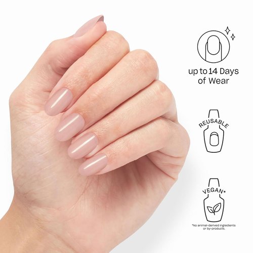 OPI On Point Press On Nails - Short Round & Squoval Styles | 24 Count With Nail Glue | Long Lasting, Reusable