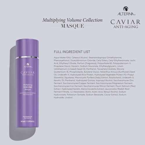 Alterna CAVIAR Anti-Aging Volume Masque - Lightweight Hydrating Hair Mask for Fine, Thin Hair | 5 Fl Oz | Adds Shine & Fullness