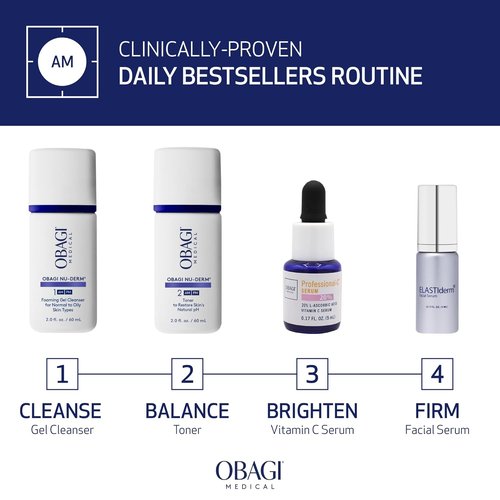 Obagi Travel Skincare Set - Anti-Aging Essentials for All Skin Types | Includes Cleanser, Toner & Serums