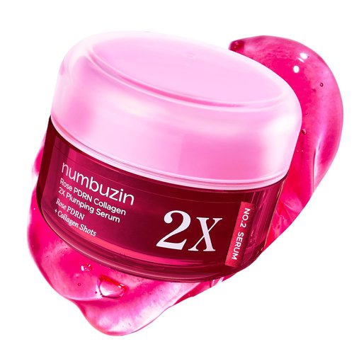 Numbuzin No.2X Rose PDRN Collagen Plumping Serum - Firming & Hydrating Korean Skincare, 1.01 fl oz (30ml)