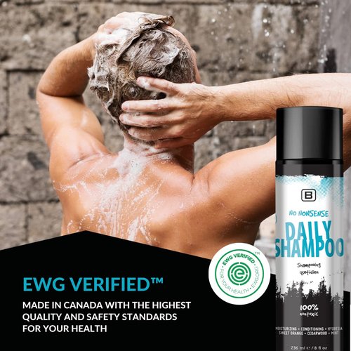 No Nonsense Daily Shampoo - Vegan, Biodegradable Formula for Hydration & Breakage Prevention | Silicone & Paraben-Free