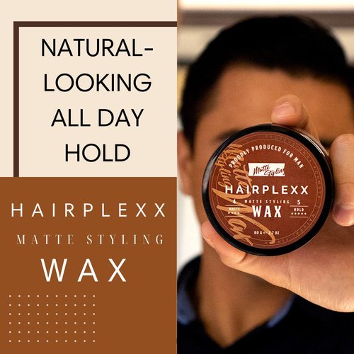 Hairplexx Matte Wax - Strong Hold Molding Hair Paste for All Hair Types | Paraben Free, 2.7 oz