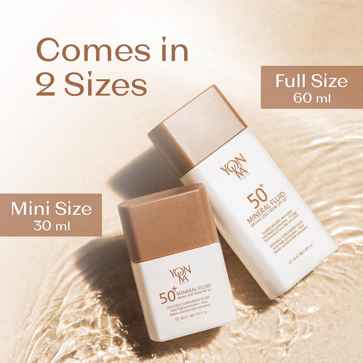 YONKA PARIS SPF 50 Mineral Fluid - Weightless Sheer Sunscreen with No White Cast | Fragrance-Free, Water-Resistant Daily Protection