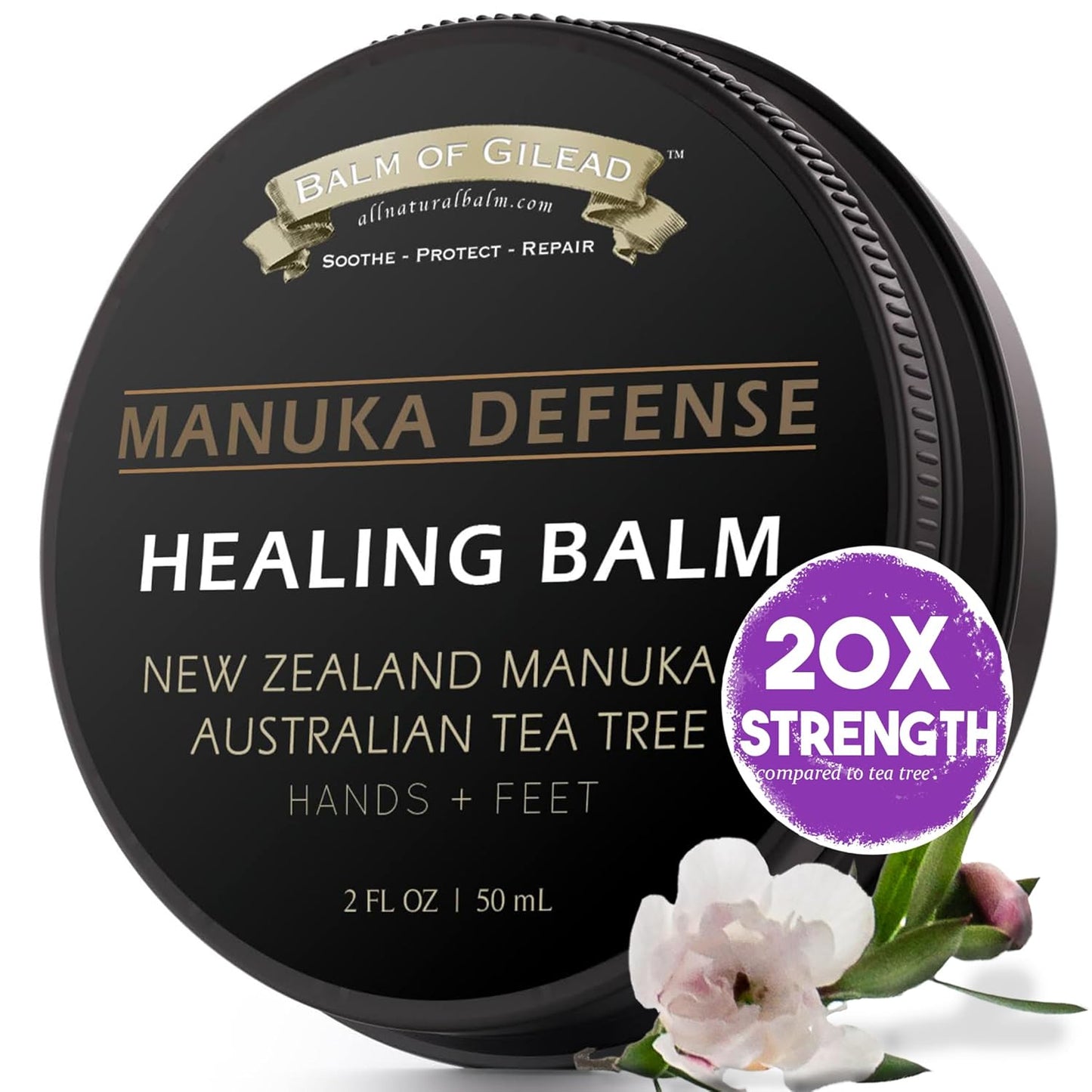 Balm of Gilead Tea Tree Balm - 2 Fl Oz Foot Cream with Tea Tree & Manuka Oil for Dry Skin Relief