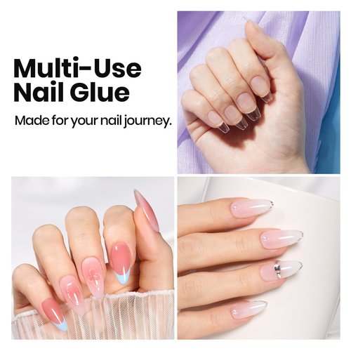 Beetles 15ml HEMA-Free Nail Glue Gel, TPO Free UV Nail Glue for Acrylic Nails Tips, Super Strong for Extensions, DIY Gel, U V Light Required
