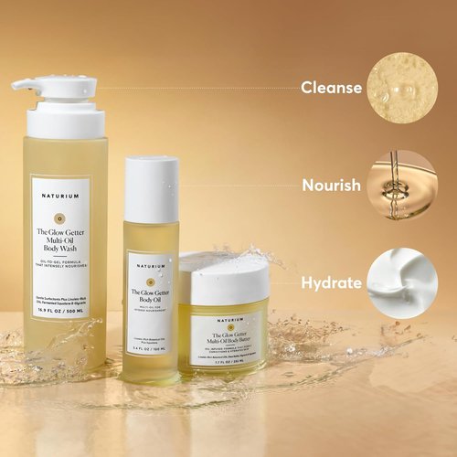 Naturium Glow Getter Body Oil - Intense Hydration & Nourishment, Vegan & Cruelty-Free, 3.4 oz