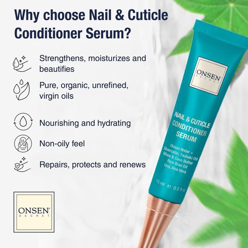 Onsen Nail & Cuticle Rescue Kit - Strengthening Conditioner Serum, Repair Oil & Balm | Hydrating Tsubaki, Shea Butter & Jojoba (15ml Serum + 10ml Oil + 32.5ml Cream)
