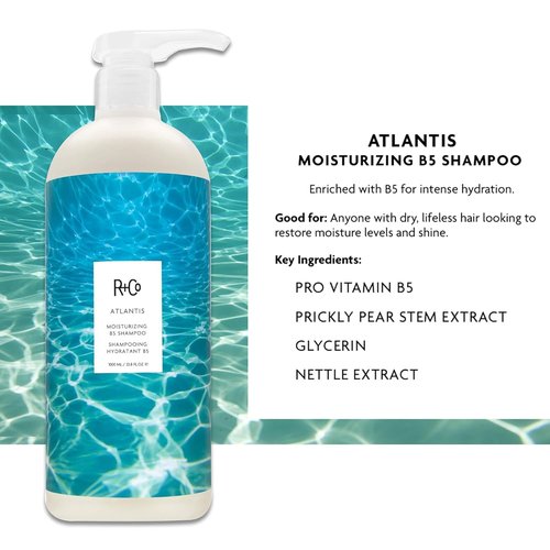 R+Co Atlantis Moisturizing B5 Shampoo & Conditioner Set - Deep Hydration & Repair for Dry Hair - 33.8 oz (Pack of 2)