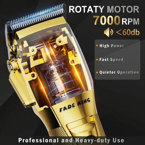 FADEKING® Professional Hair Clippers - Cordless Barber Clippers & Beard Trimmer Set | Precision Grooming Kit for Men