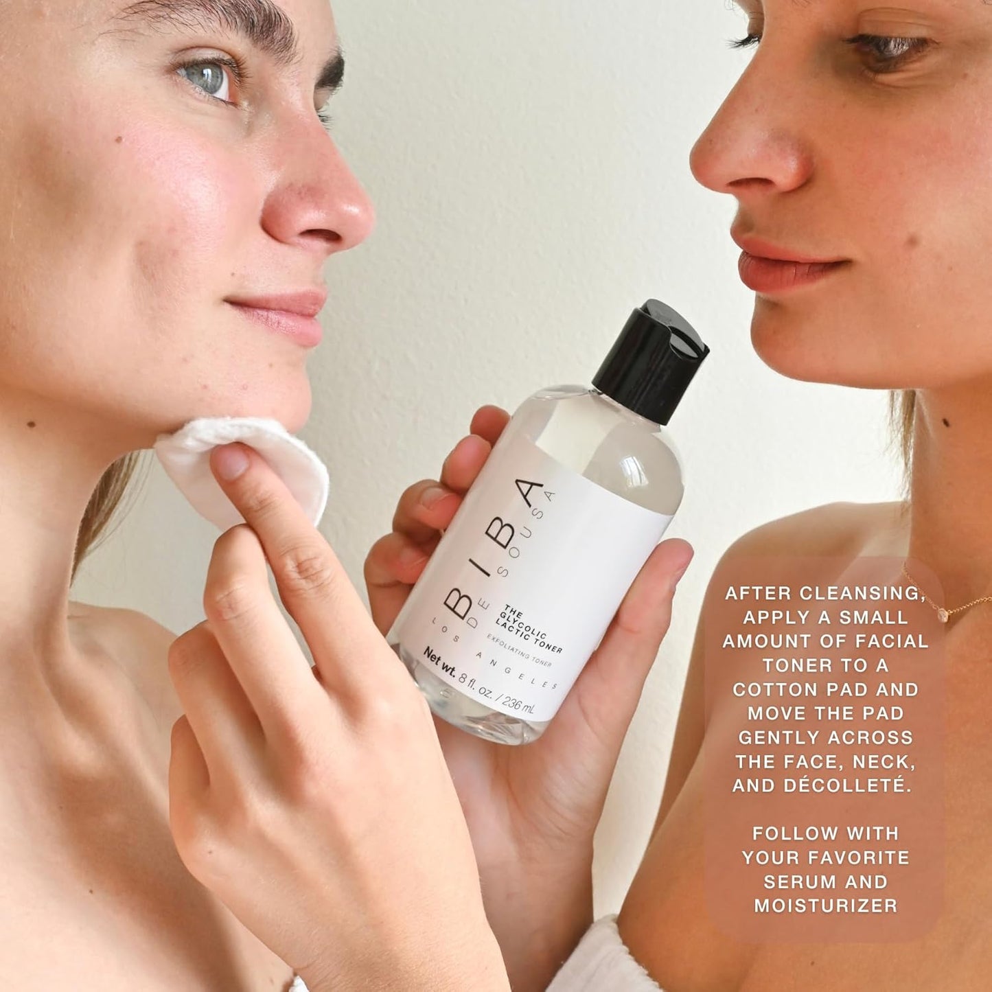 Biba De Sousa Glycolic Lactic Toner - Exfoliating AHA Formula with Hyaluronic Acid & Aloe Vera | 8 oz
