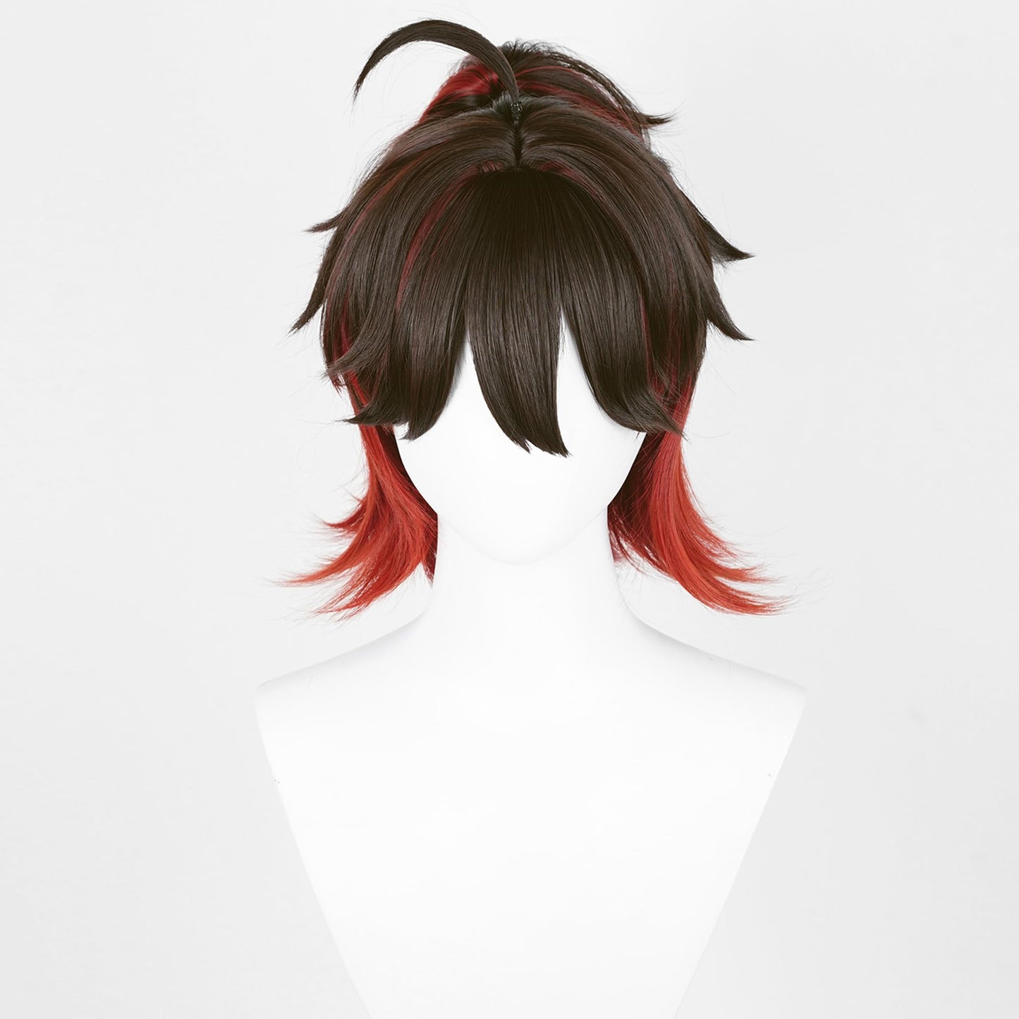 Genshin Impact Gaming Cosplay Wig Ponytail Brown Mixed Red Long Straigh Hair With Bangs Costume Hair Adult Halloween Wigs for Adult