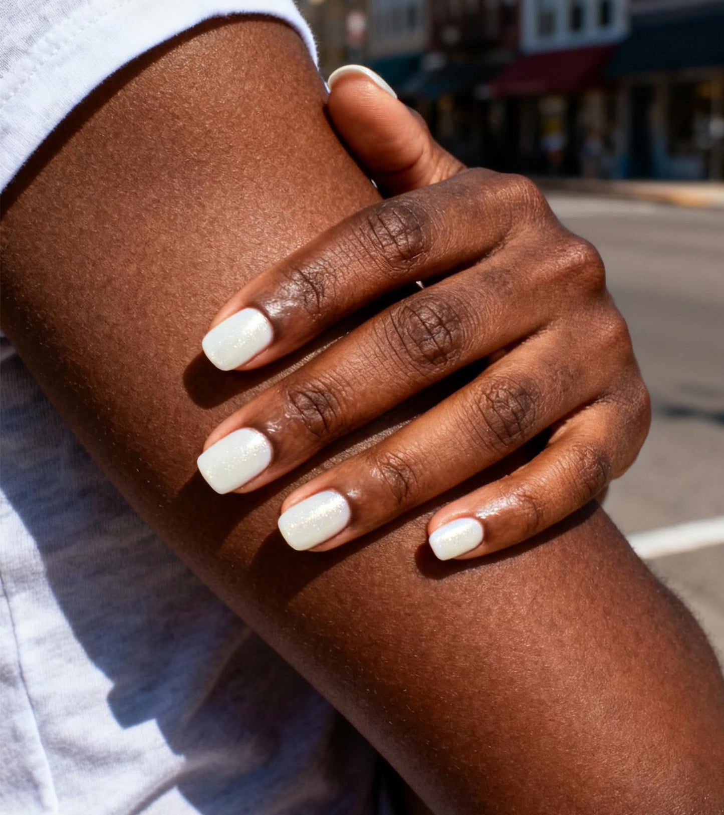 Artquee Press on Nails Short Soft Nude Square False Tips Glossy Reusable Fake Stick on Nails Kit for Women - 30 PCS 15 Sizes