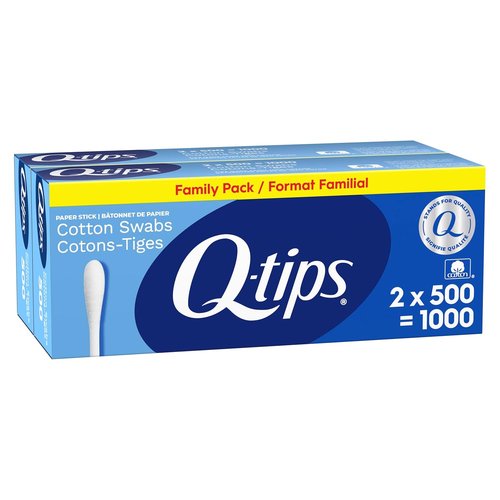 Q-tips Cotton Swabs - 500 Count Pack of 2 | Ultra Soft and Gentle for All Uses
