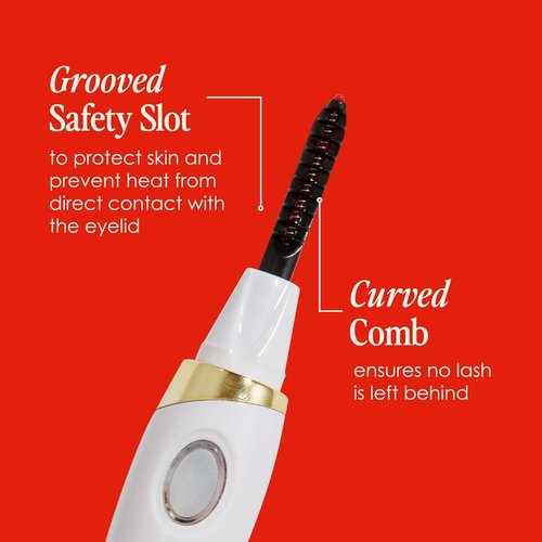 Grande Cosmetics LASH-LIFT Heated Lash Curler - Rechargeable & Travel-Friendly with 2 Heat Settings - White
