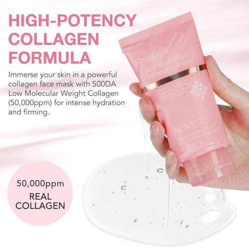 Regine Switzerland Collagen Overnight Face Mask - Hydrating & Anti-Aging Peel-Off Formula for Glass Skin