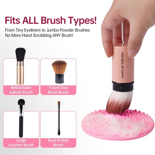 Norate Makeup Brush Cleaner - Gentle Deep Clean Solution with Cleaning Mat | 3-Piece Set